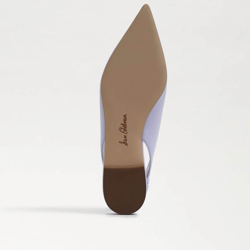 Sam Edelman Whitney Pointed Toe Slingback Flat-Misty Lilac Leath