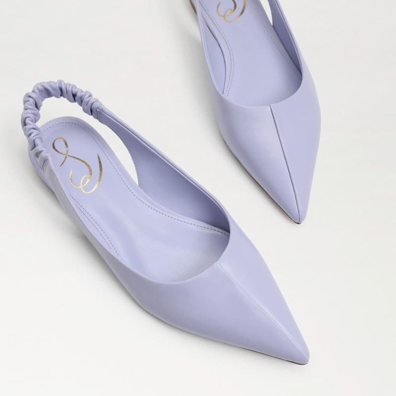 Sam Edelman Whitney Pointed Toe Slingback Flat-Misty Lilac Leath