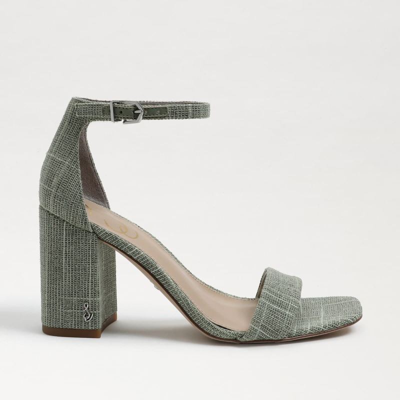 Sam Edelman Daniella Block Heel Sandal-Soft Jade Glitter Linen