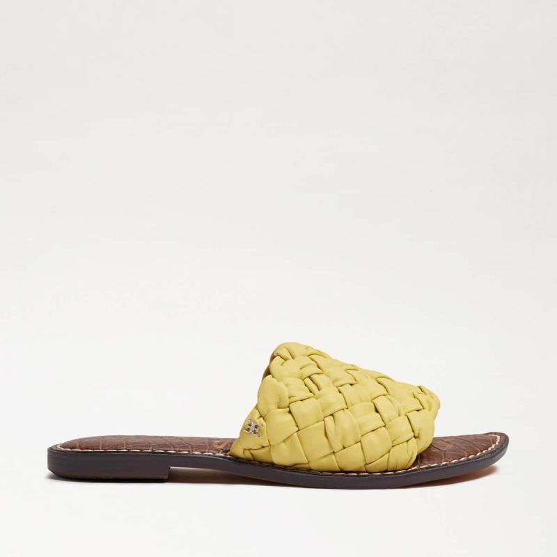 Sam Edelman Griffin Woven Slide Sandal-Butter Yellow Leather