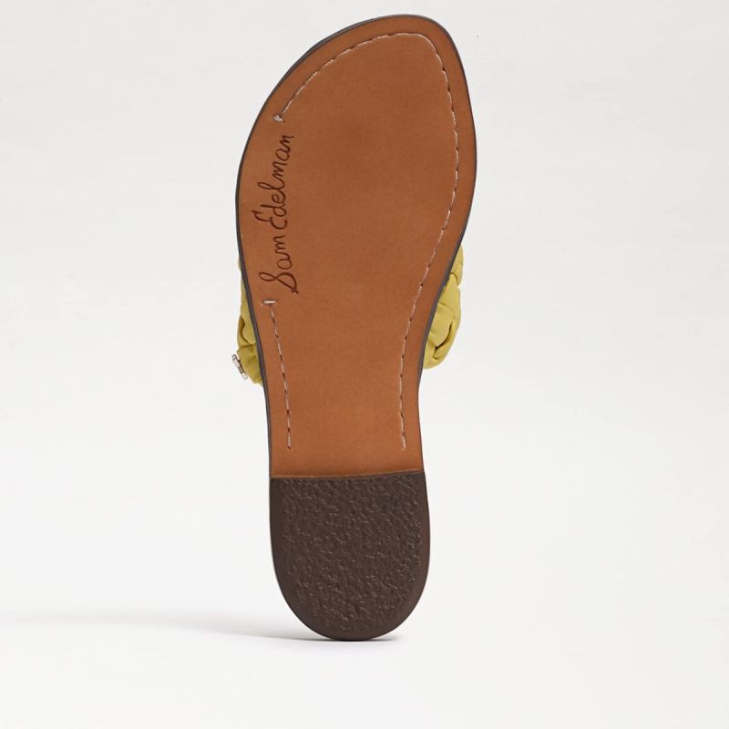 Sam Edelman Griffin Woven Slide Sandal-Butter Yellow Leather
