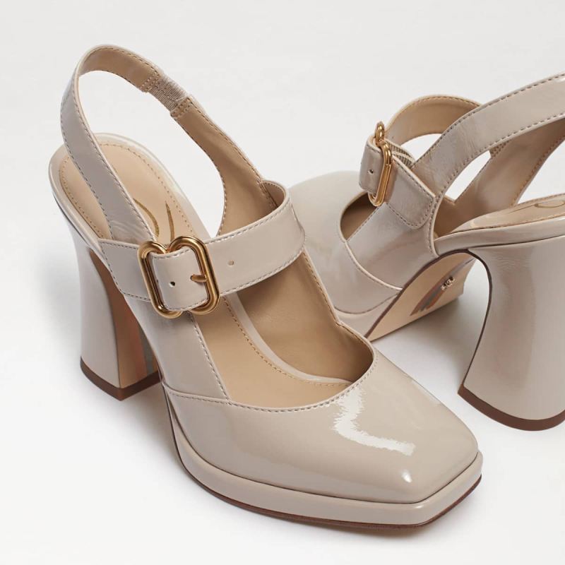 Sam Edelman Jildie Mary Jane Sling Back Heel-Linen Patent