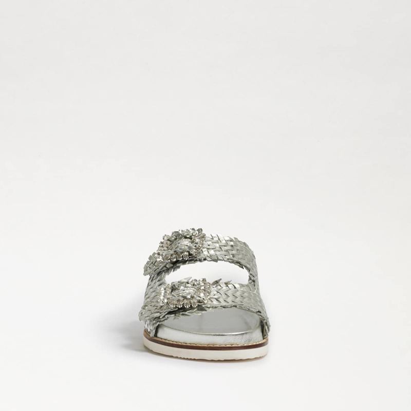 Sam Edelman Oaklyn Embezzled Slide Sandal-Silver