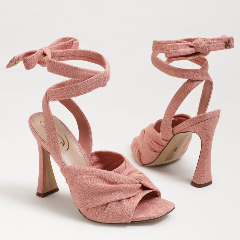 Sam Edelman Lenora Heeled Sandal-Canyon Clay Linen