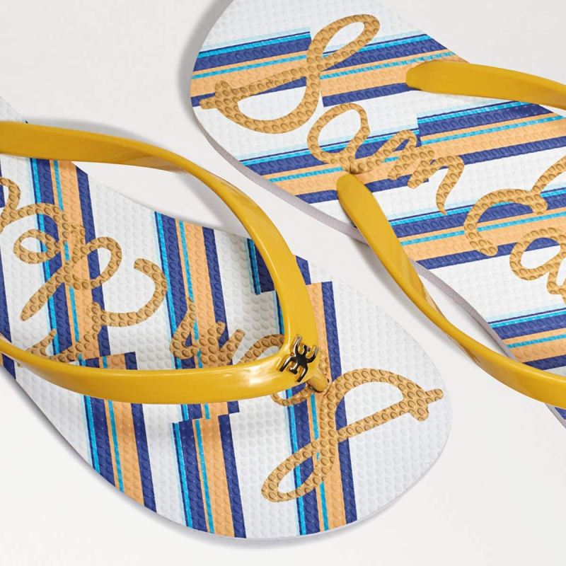 Sam Edelman Skye Flip Flop Sandal-Navy Orange Muti