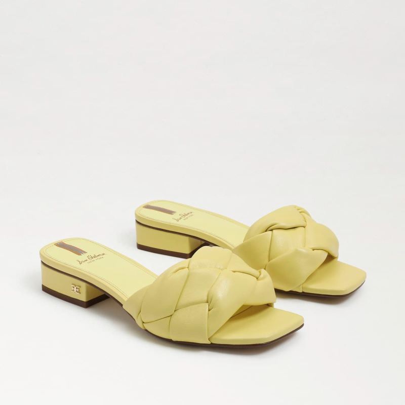 Sam Edelman Dawson Slide Sandal-Butter Yellow Leather