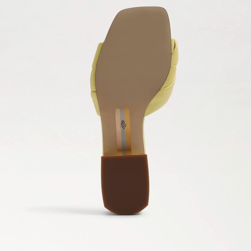 Sam Edelman Dawson Slide Sandal-Butter Yellow Leather