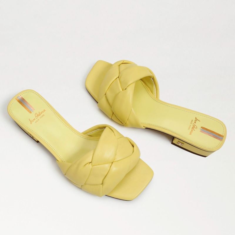 Sam Edelman Dawson Slide Sandal-Butter Yellow Leather