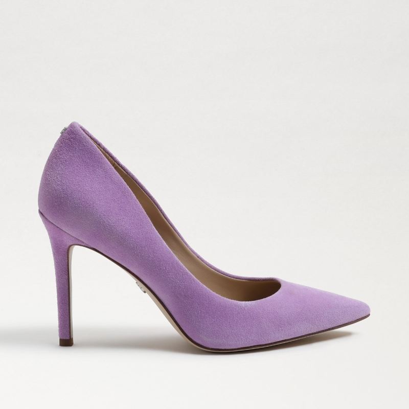 Sam Edelman Hazel Pointed Toe Heel-Bold Amethyst Suede