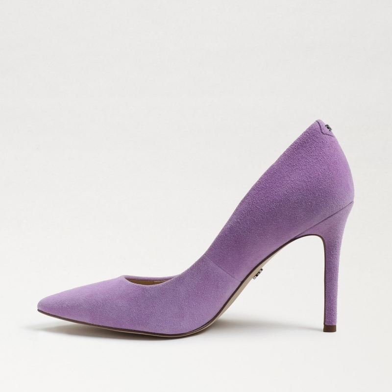 Sam Edelman Hazel Pointed Toe Heel-Bold Amethyst Suede