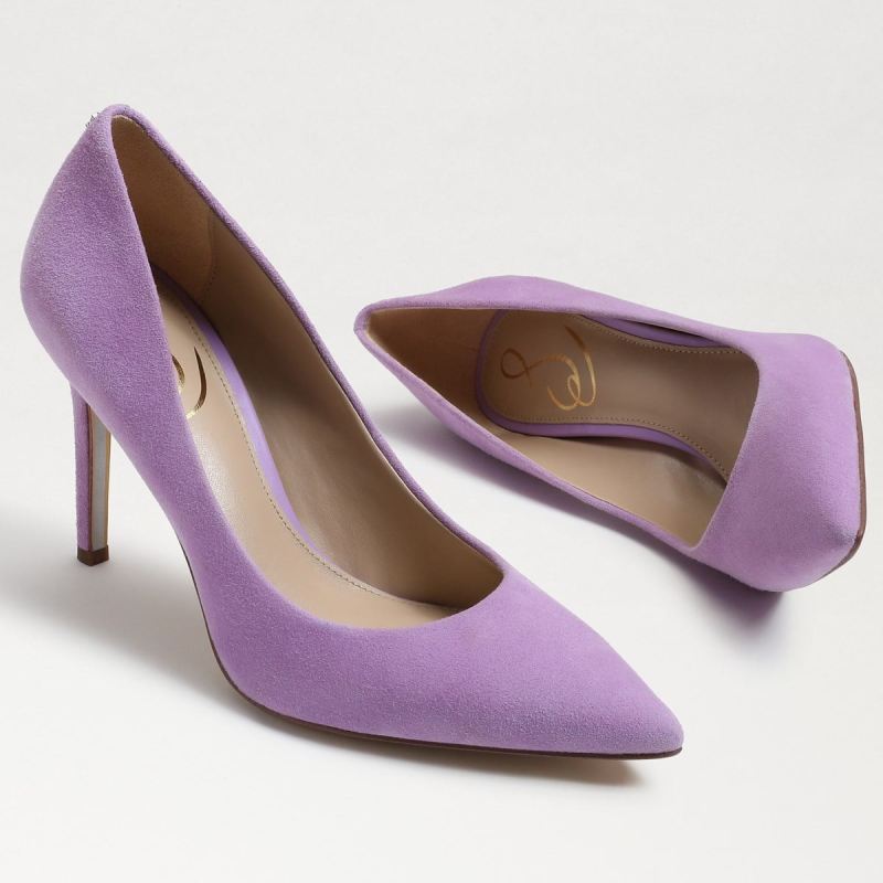 Sam Edelman Hazel Pointed Toe Heel-Bold Amethyst Suede