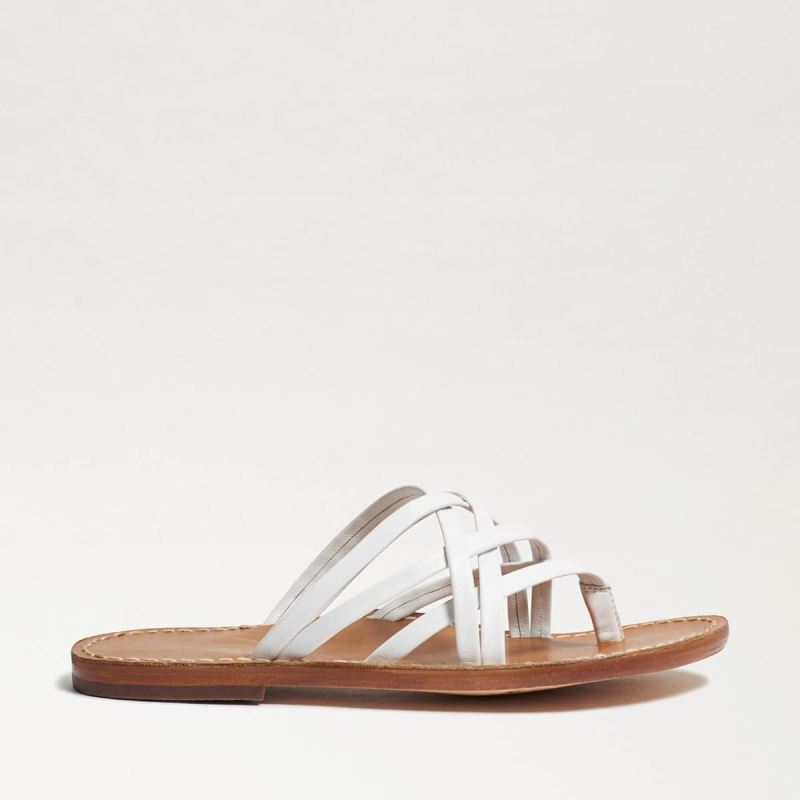 Sam Edelman Marinea Strappy Slide Sandal-White Leather