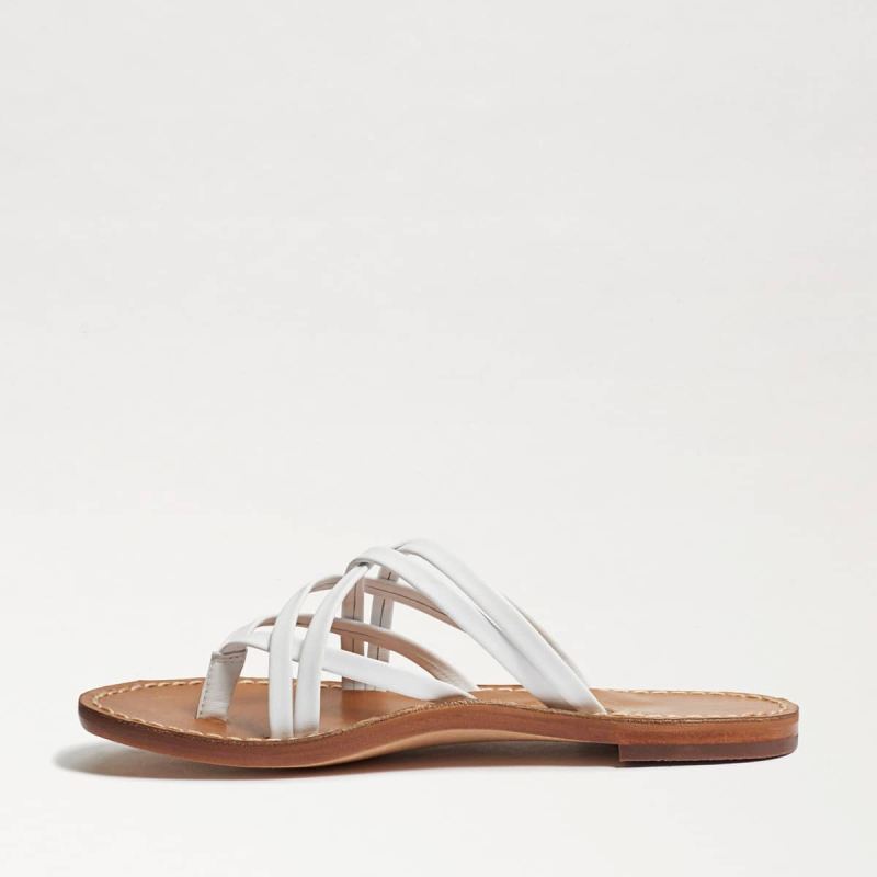 Sam Edelman Marinea Strappy Slide Sandal-White Leather