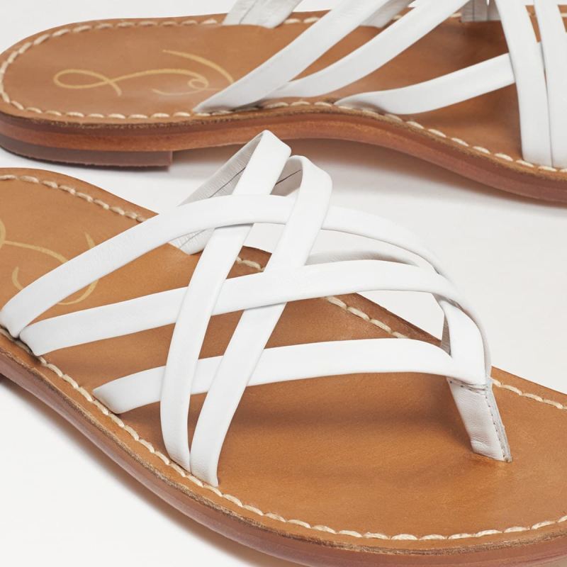 Sam Edelman Marinea Strappy Slide Sandal-White Leather
