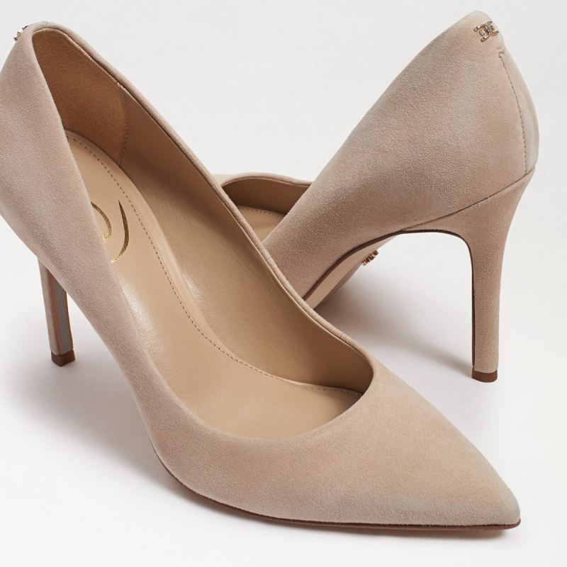 Sam Edelman Hazel Pointed Toe Heel-Cappuccino Suede