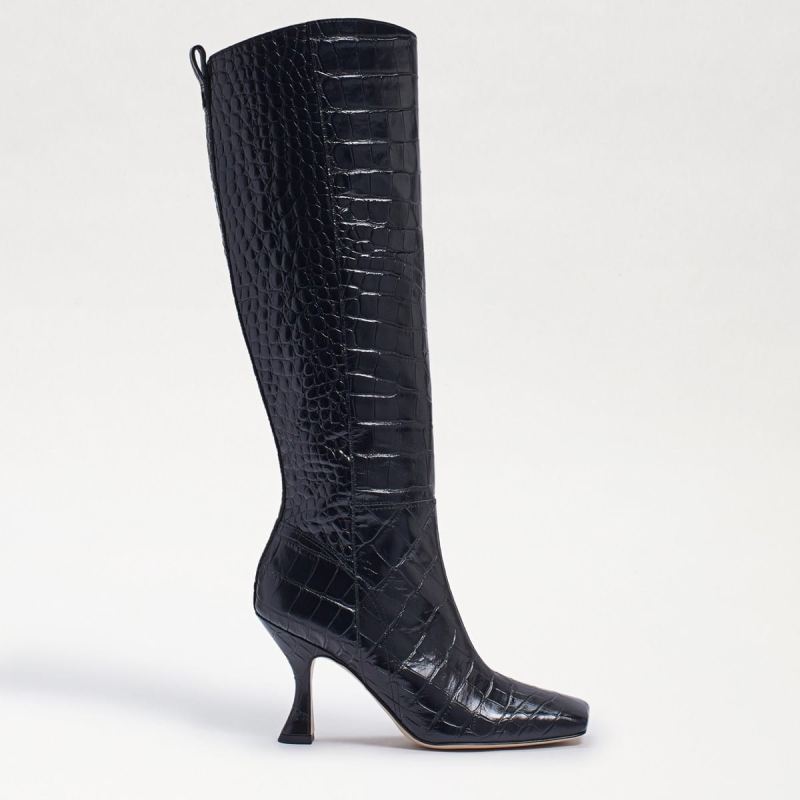 Sam Edelman Adi Knee High Tall Boot-Black Croc