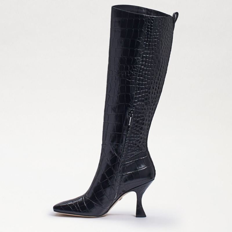 Sam Edelman Adi Knee High Tall Boot-Black Croc