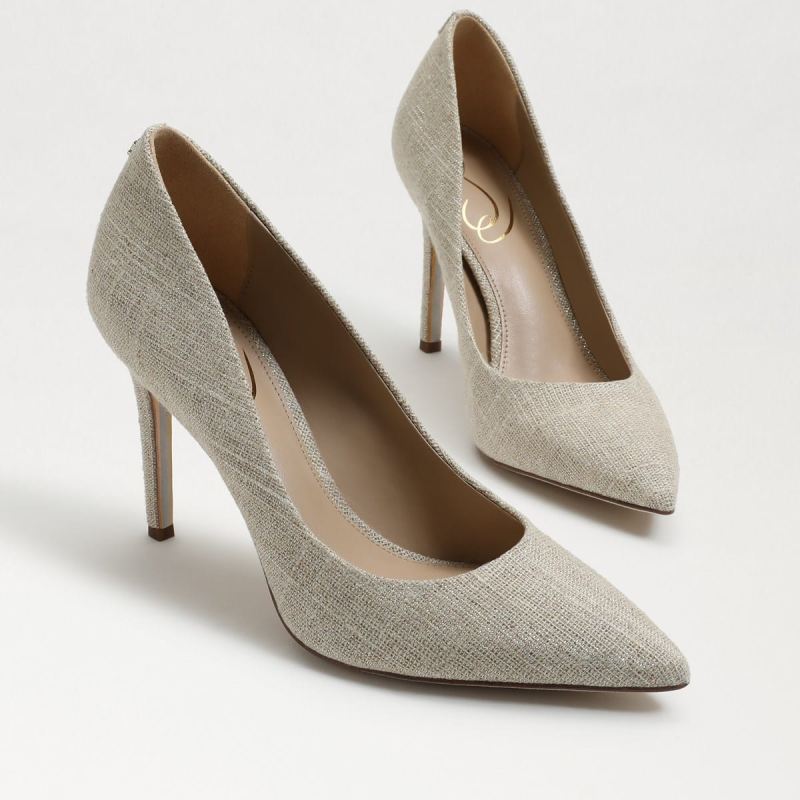 Sam Edelman Hazel Pointed Toe Heel-Natural Linen