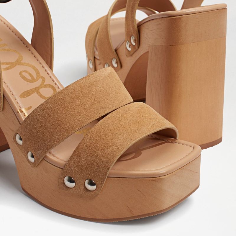Sam Edelman Rosalind Platform Heeled Sandal-Sesame Suede