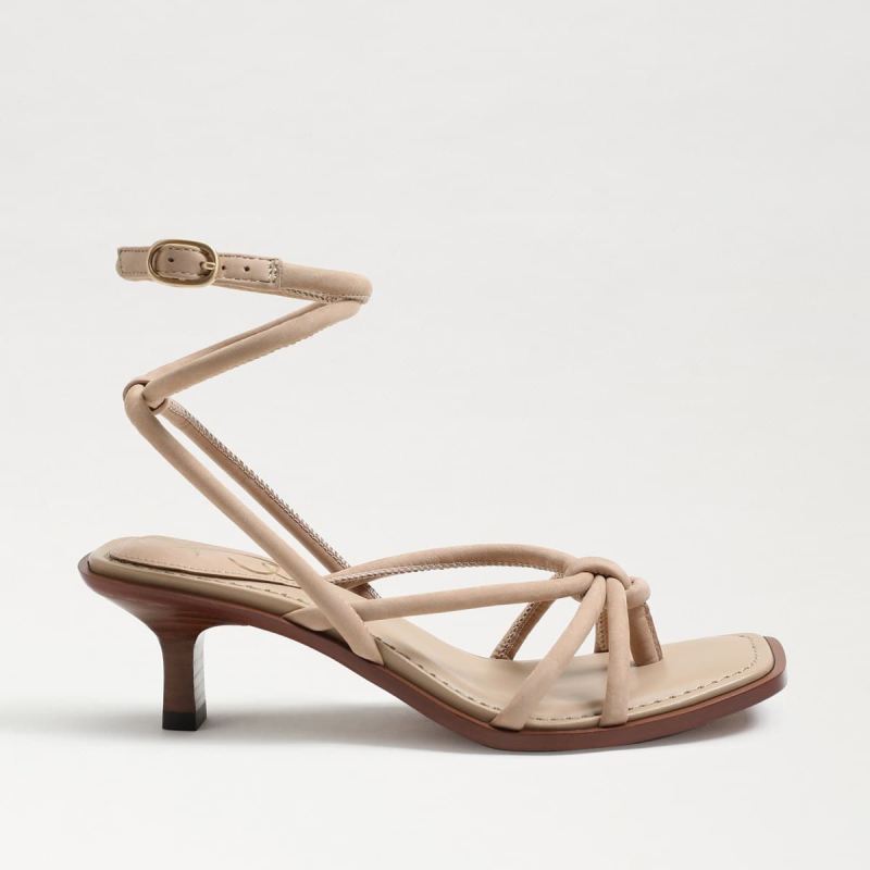 Sam Edelman Dia Strappy Kitten Heel-Warm Oat Leather