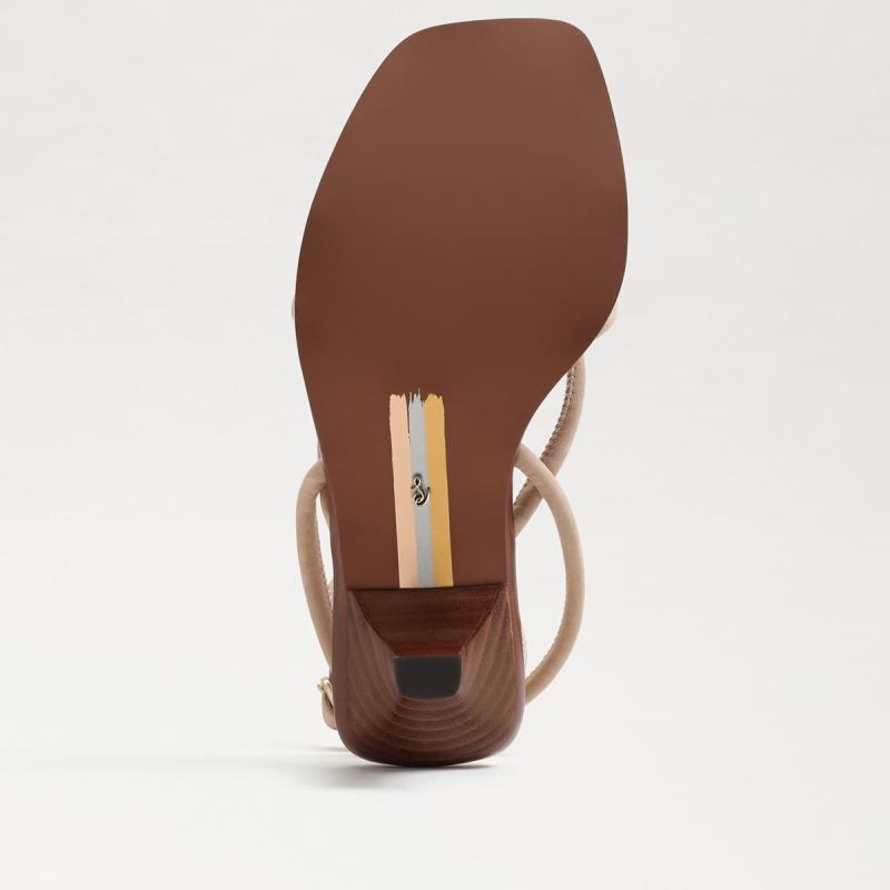 Sam Edelman Dia Strappy Kitten Heel-Warm Oat Leather