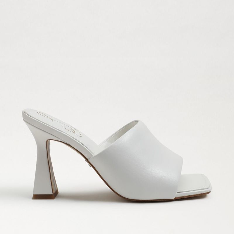 Sam Edelman Carmen Mule Heel Sandal-Bright White Leather