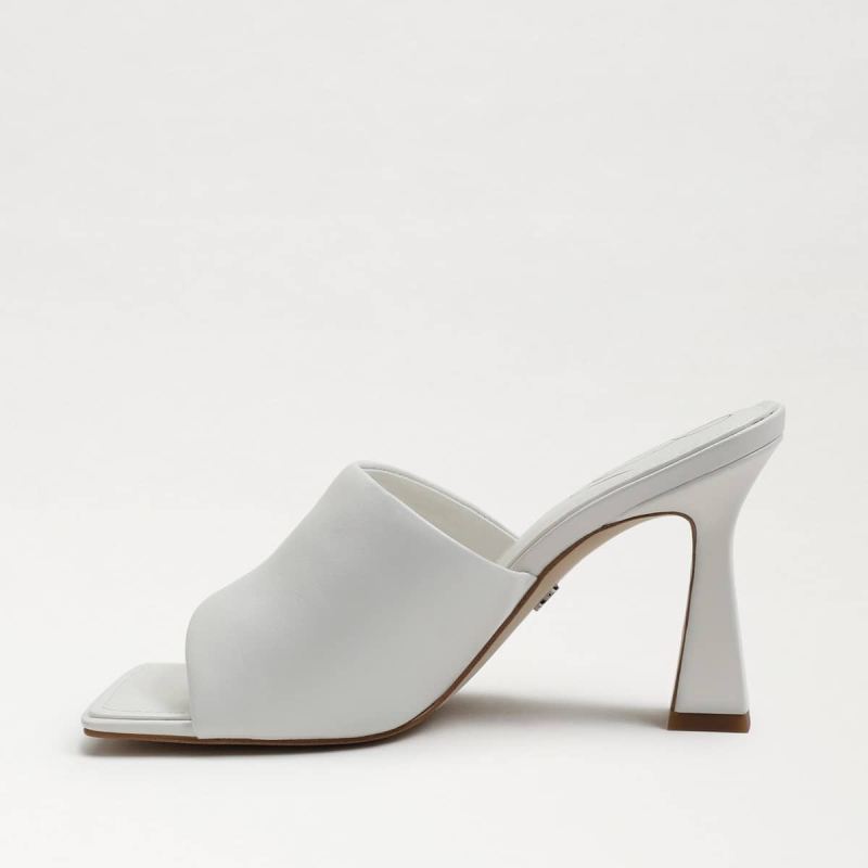 Sam Edelman Carmen Mule Heel Sandal-Bright White Leather