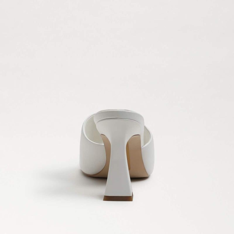 Sam Edelman Carmen Mule Heel Sandal-Bright White Leather