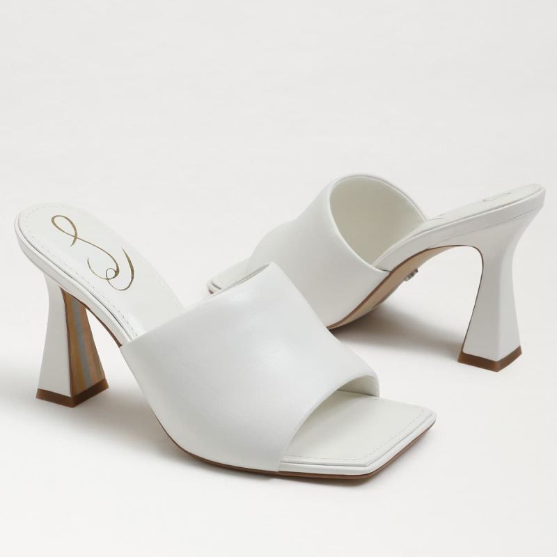 Sam Edelman Carmen Mule Heel Sandal-Bright White Leather