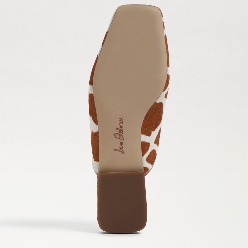 Sam Edelman Lavina Buckle Mule-Ivory/Tan Giraffe Brahma