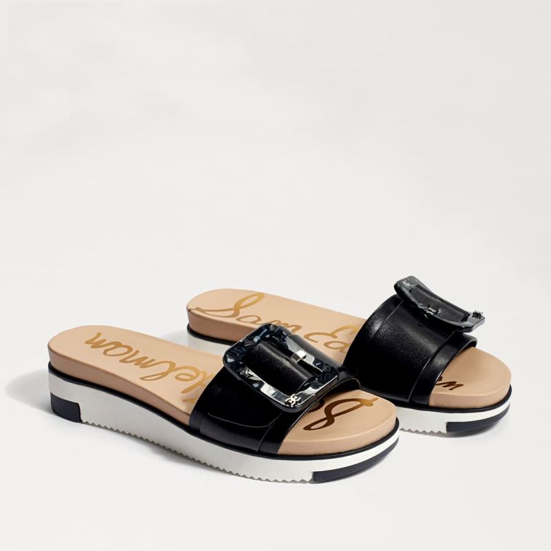 Sam Edelman Ariane Slide Sandal-Black Leather - Click Image to Close