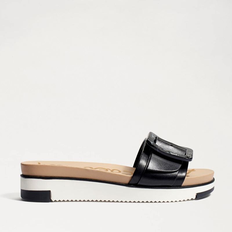 Sam Edelman Ariane Slide Sandal-Black Leather