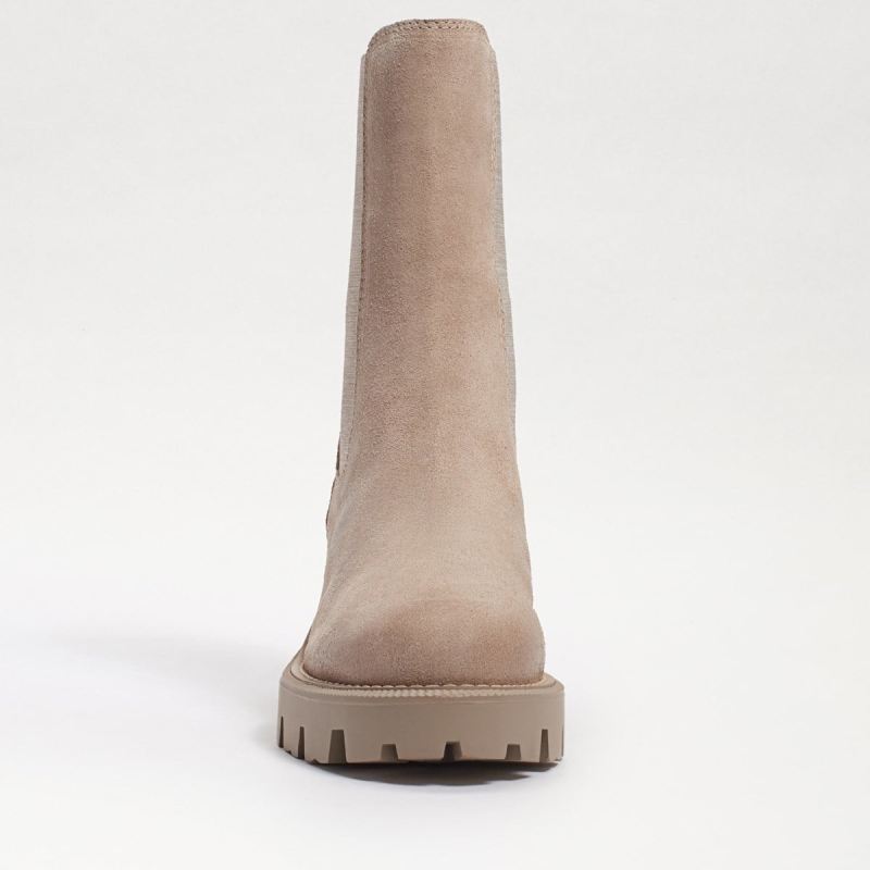 Sam Edelman Genia Lug Sole Chelsea Boot-Mink Suede