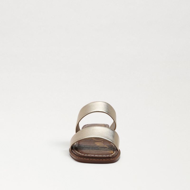 Sam Edelman Haydee Stitch Slide Sandal-Gold Leaf Leather
