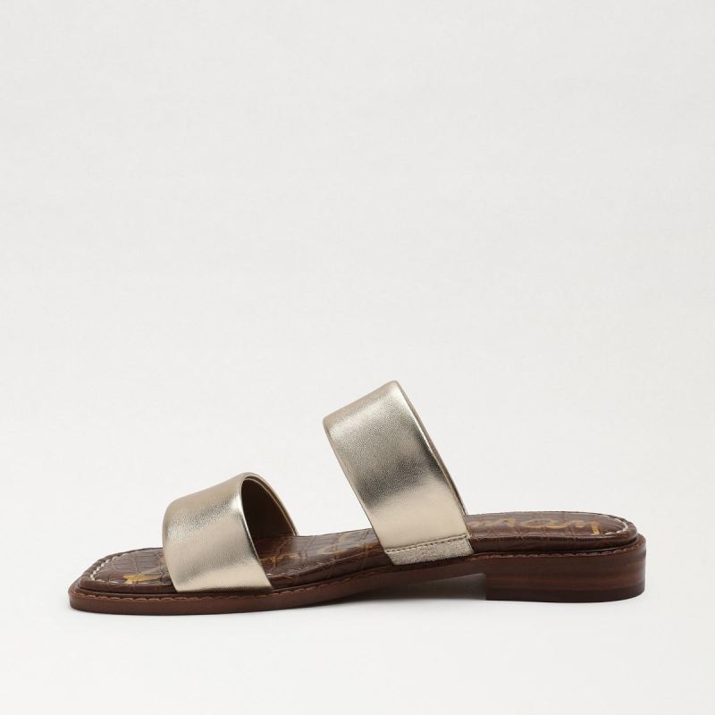 Sam Edelman Haydee Stitch Slide Sandal-Gold Leaf Leather