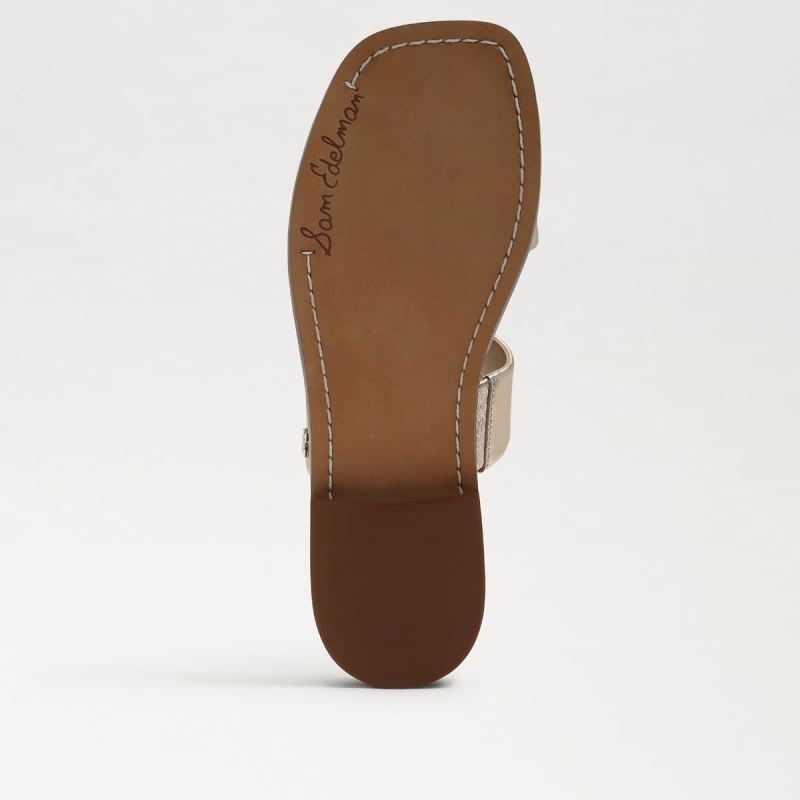 Sam Edelman Haydee Stitch Slide Sandal-Gold Leaf Leather