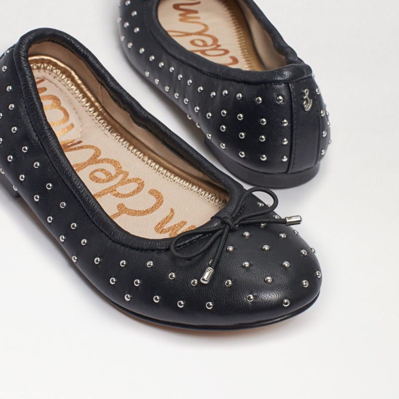 Sam Edelman Fiona Kids Ballet Flat-Black Leather