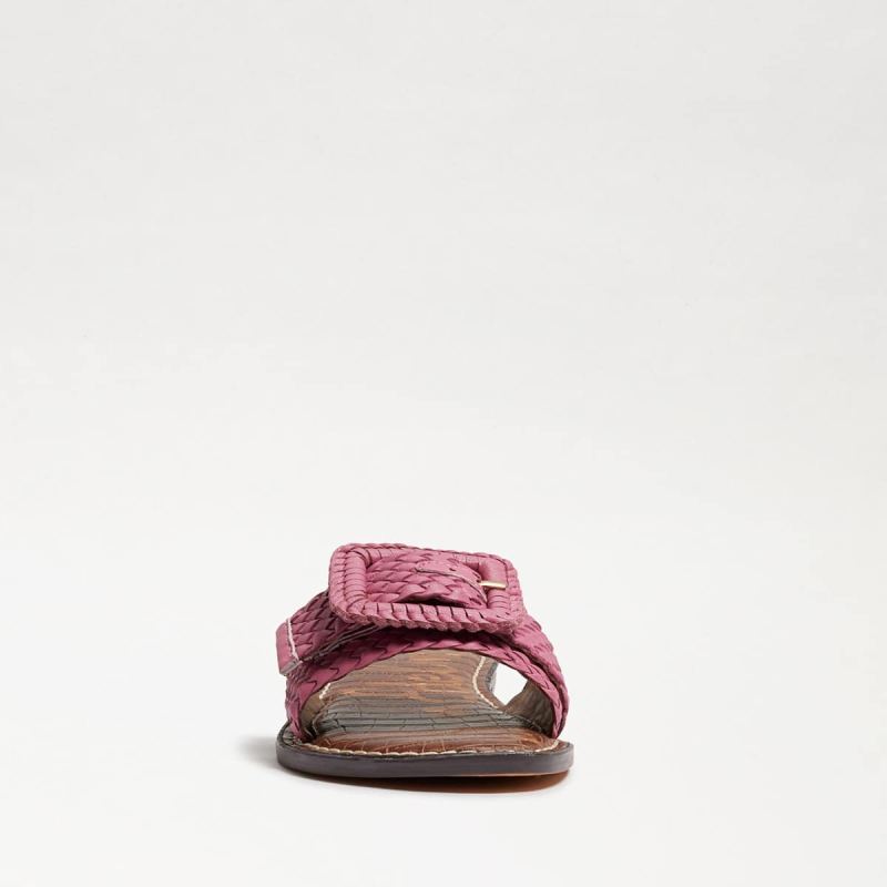 Sam Edelman Gabriela Woven Slide Sandal-Carmine Rose Leather