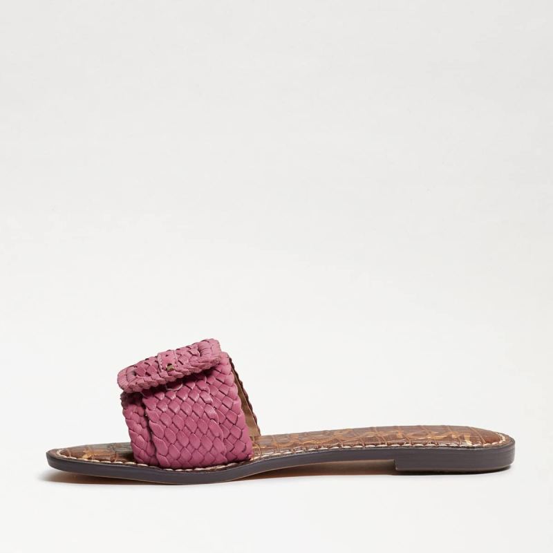 Sam Edelman Gabriela Woven Slide Sandal-Carmine Rose Leather