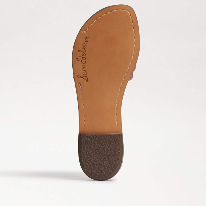 Sam Edelman Gabriela Woven Slide Sandal-Carmine Rose Leather