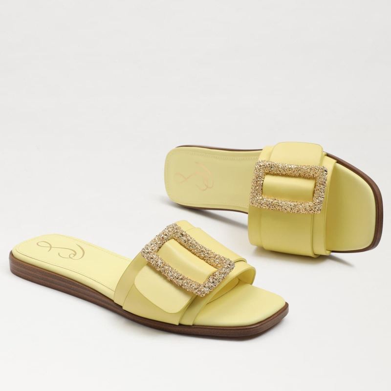 Sam Edelman Inez Slide Sandal-Butter Yellow Leather