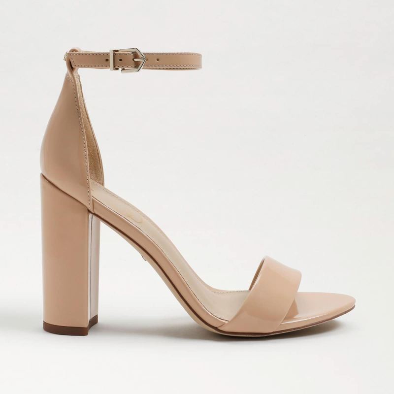 Sam Edelman Yaro Block Heel Sandal-Beige Blush Patent