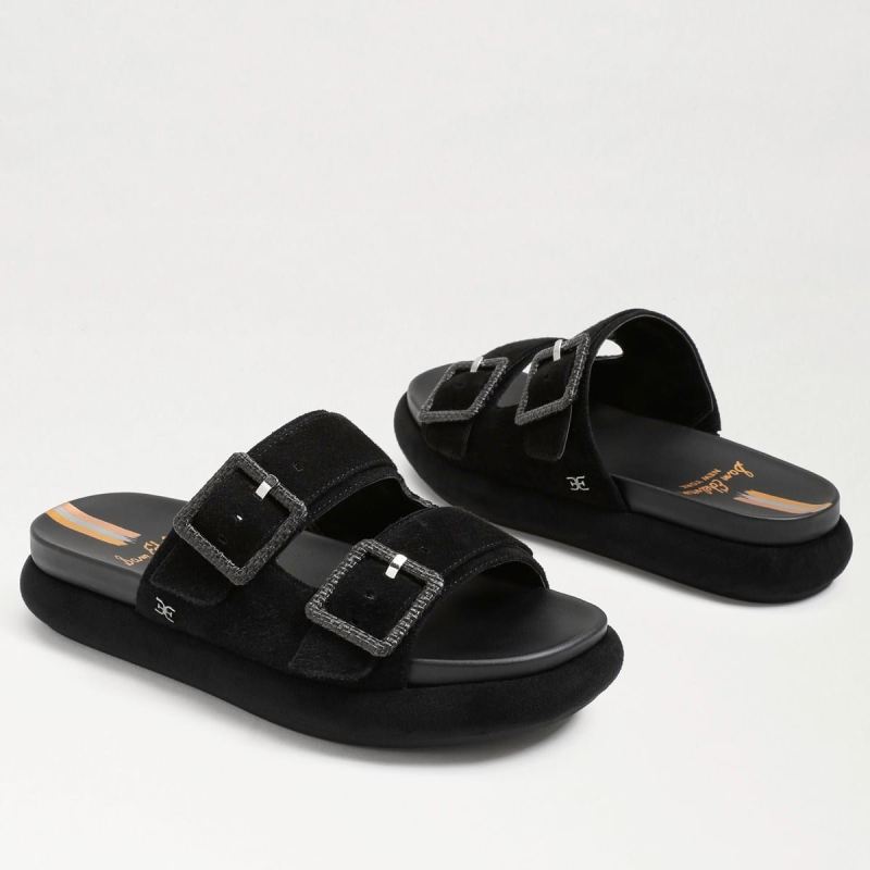 Sam Edelman Kenzie Slide Sandal-Black Suede