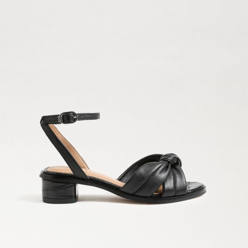 Sam Edelman Ingrid Kids Block Heel Sandal-Black Leather