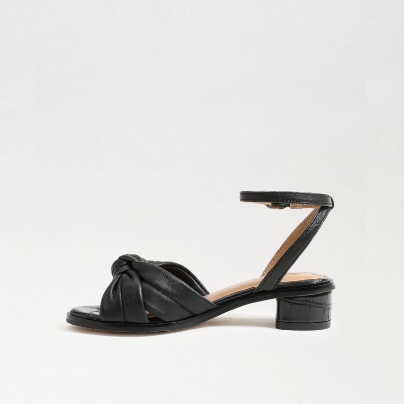 Sam Edelman Ingrid Kids Block Heel Sandal-Black Leather