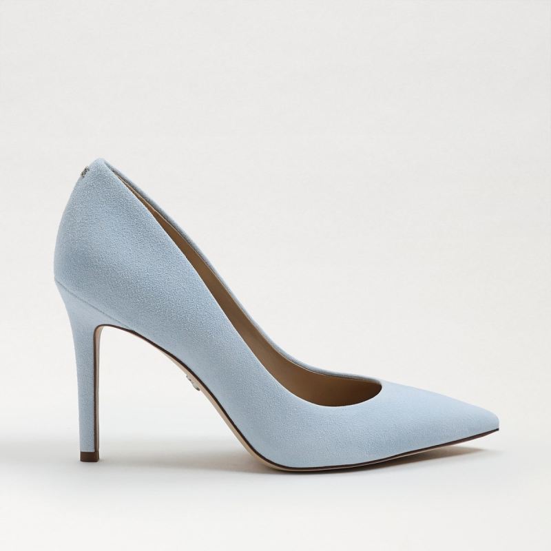 Sam Edelman Hazel Pointed Toe Heel-Riviera Blue Suede