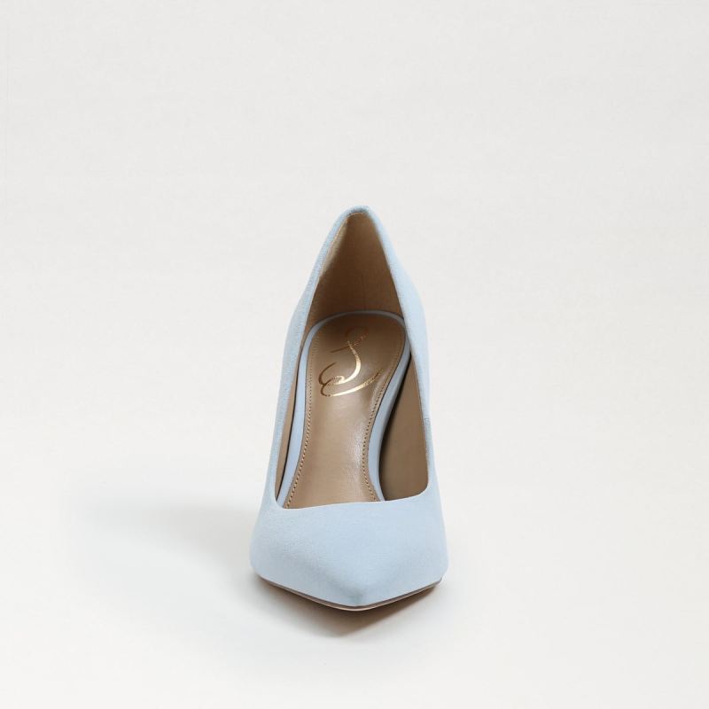 Sam Edelman Hazel Pointed Toe Heel-Riviera Blue Suede