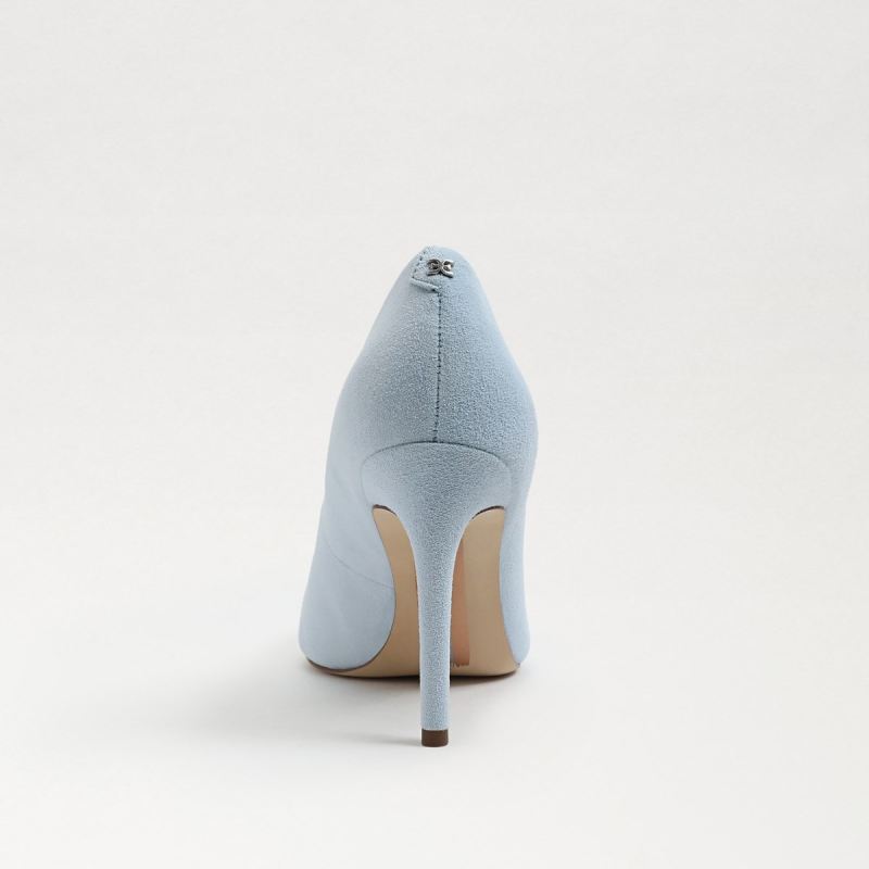 Sam Edelman Hazel Pointed Toe Heel-Riviera Blue Suede