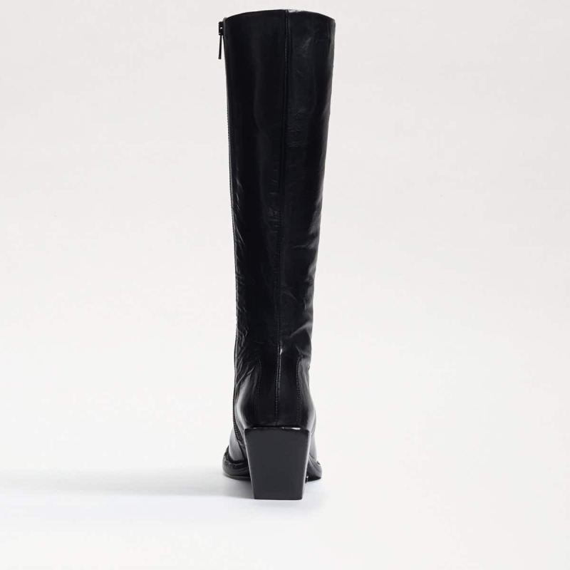 Sam Edelman Tamea Western Boot-Black Washed Leather