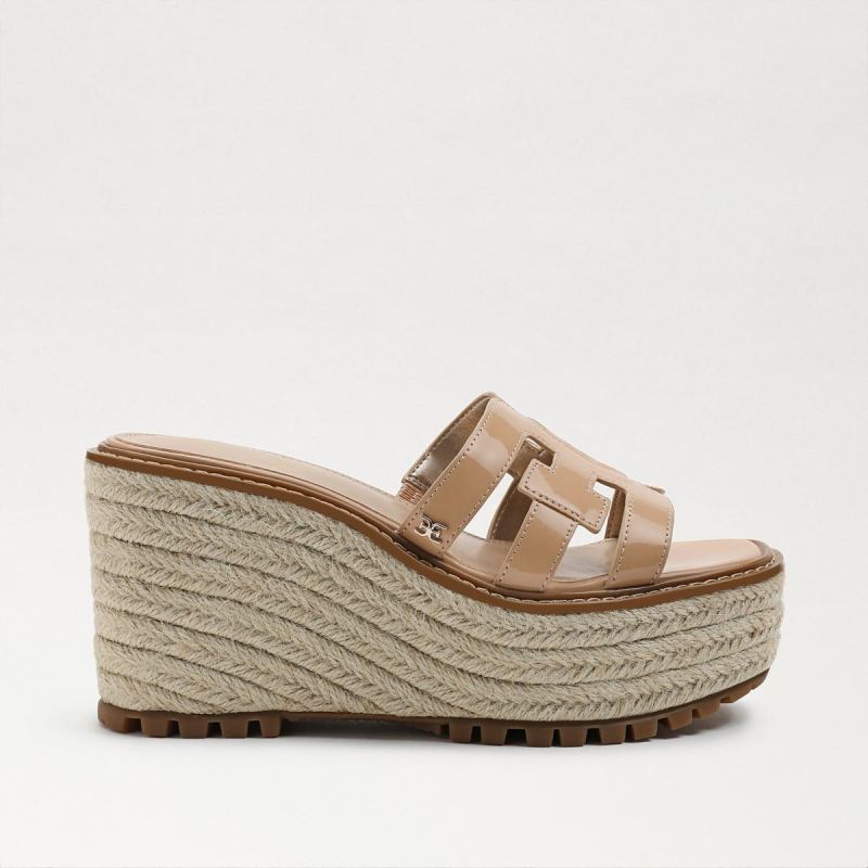 Sam Edelman Laine Espadrille Wedge Sandal-Beige Blush Patent